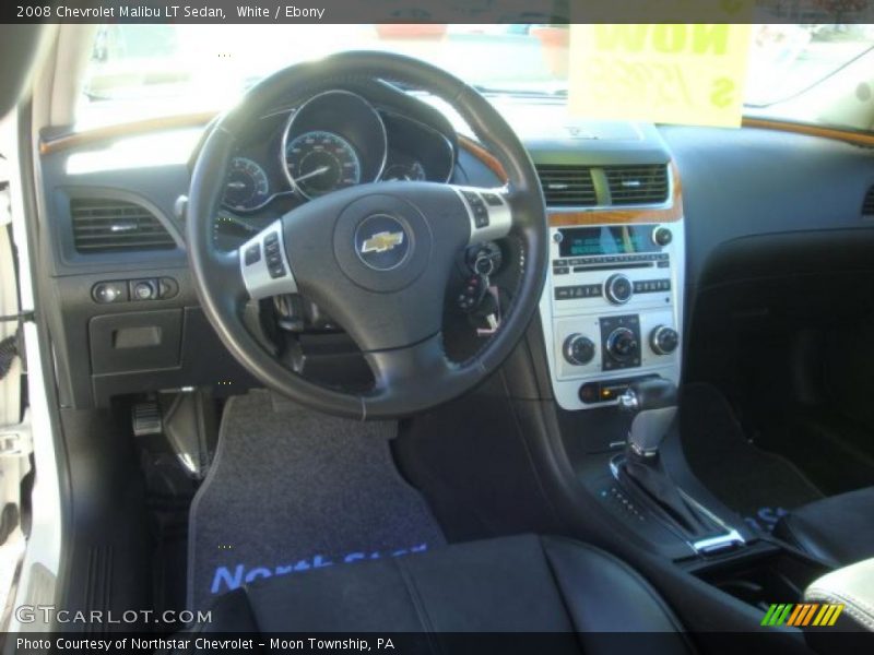 White / Ebony 2008 Chevrolet Malibu LT Sedan