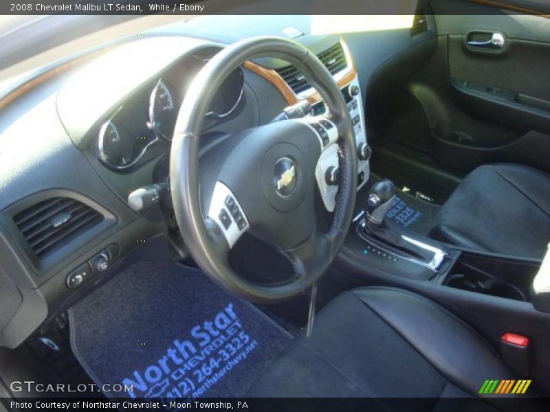 White / Ebony 2008 Chevrolet Malibu LT Sedan