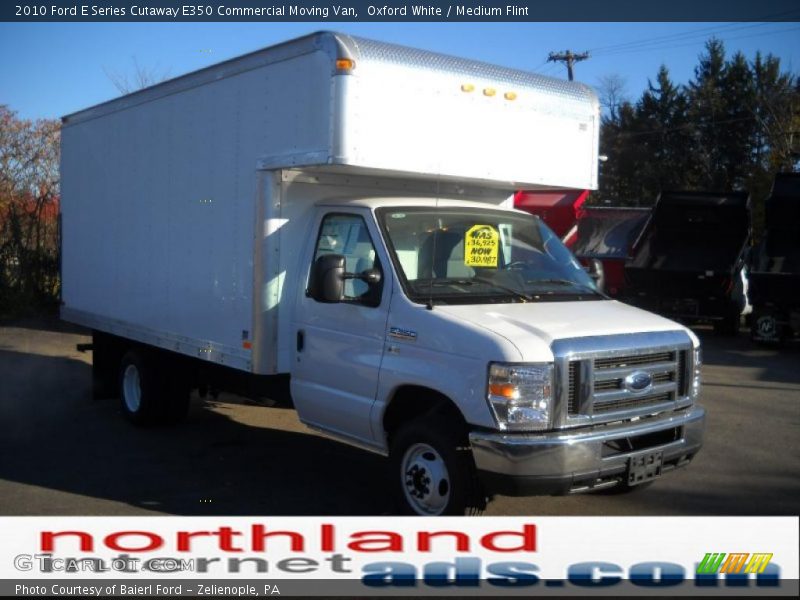 Oxford White / Medium Flint 2010 Ford E Series Cutaway E350 Commercial Moving Van