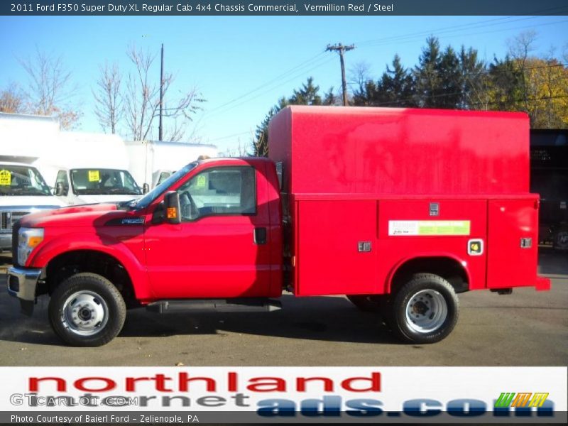 Vermillion Red / Steel 2011 Ford F350 Super Duty XL Regular Cab 4x4 Chassis Commercial