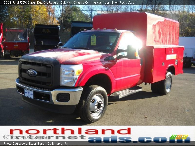 Vermillion Red / Steel 2011 Ford F350 Super Duty XL Regular Cab 4x4 Chassis Commercial