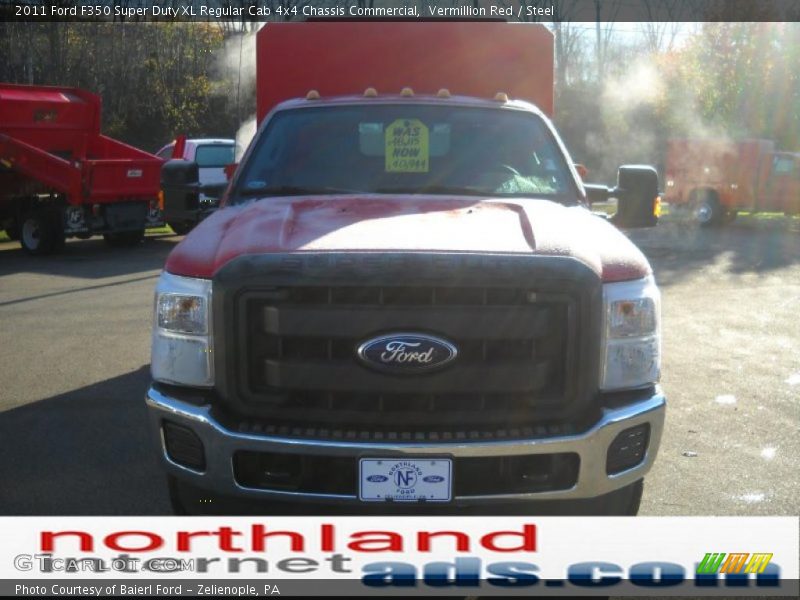 Vermillion Red / Steel 2011 Ford F350 Super Duty XL Regular Cab 4x4 Chassis Commercial