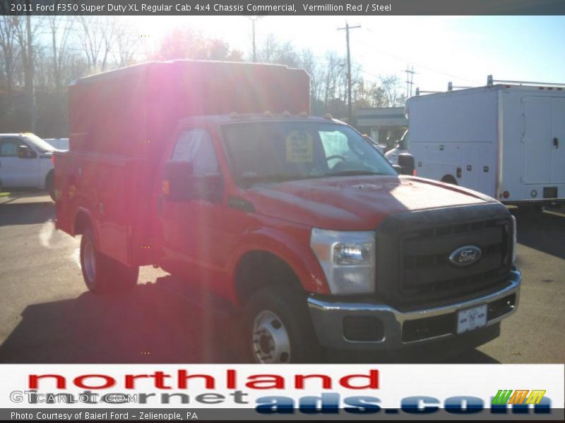 Vermillion Red / Steel 2011 Ford F350 Super Duty XL Regular Cab 4x4 Chassis Commercial