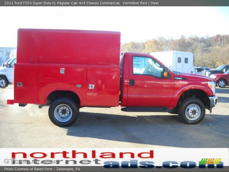 Vermillion Red / Steel 2011 Ford F350 Super Duty XL Regular Cab 4x4 Chassis Commercial