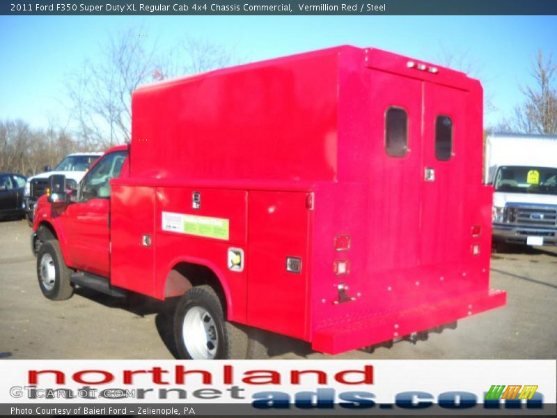 Vermillion Red / Steel 2011 Ford F350 Super Duty XL Regular Cab 4x4 Chassis Commercial