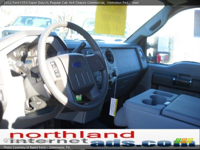 Vermillion Red / Steel 2011 Ford F350 Super Duty XL Regular Cab 4x4 Chassis Commercial