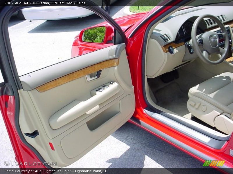 Brilliant Red / Beige 2007 Audi A4 2.0T Sedan