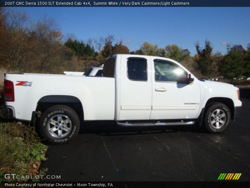 Summit White / Very Dark Cashmere/Light Cashmere 2007 GMC Sierra 1500 SLT Extended Cab 4x4