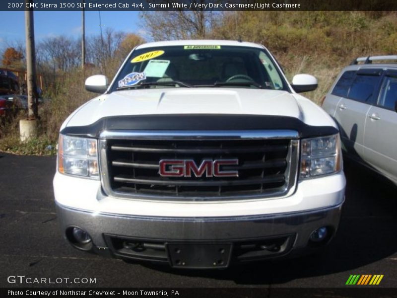 Summit White / Very Dark Cashmere/Light Cashmere 2007 GMC Sierra 1500 SLT Extended Cab 4x4