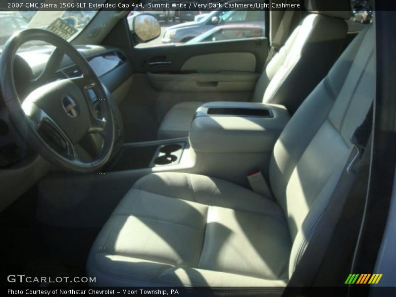 Summit White / Very Dark Cashmere/Light Cashmere 2007 GMC Sierra 1500 SLT Extended Cab 4x4