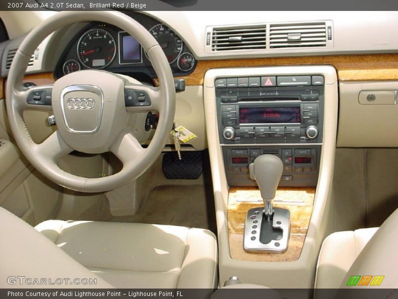 Brilliant Red / Beige 2007 Audi A4 2.0T Sedan