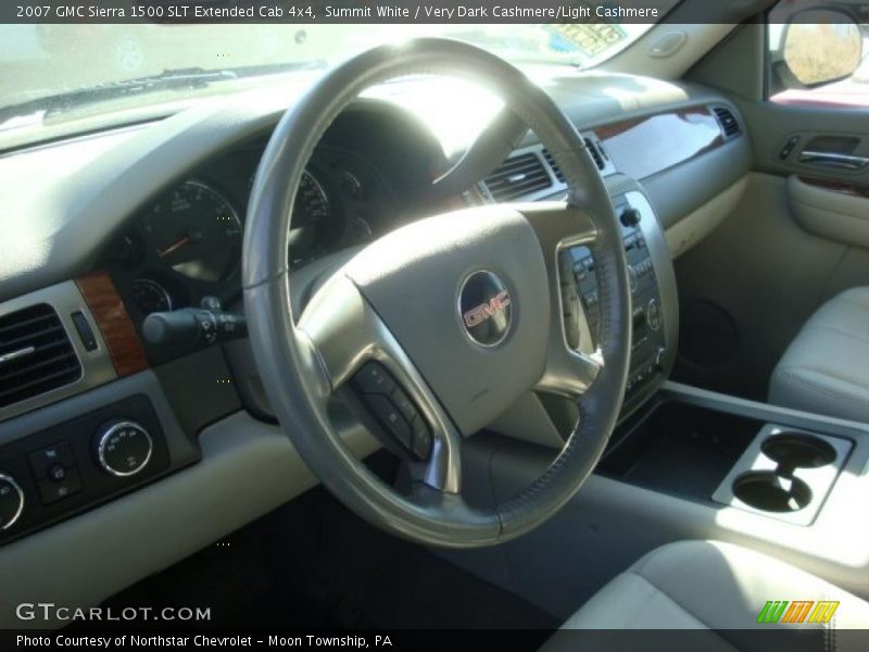 Summit White / Very Dark Cashmere/Light Cashmere 2007 GMC Sierra 1500 SLT Extended Cab 4x4