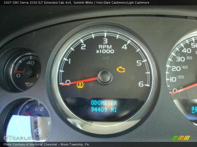 Summit White / Very Dark Cashmere/Light Cashmere 2007 GMC Sierra 1500 SLT Extended Cab 4x4