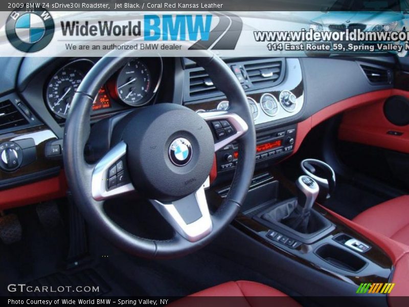 Jet Black / Coral Red Kansas Leather 2009 BMW Z4 sDrive30i Roadster