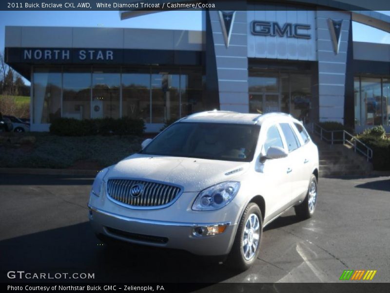 White Diamond Tricoat / Cashmere/Cocoa 2011 Buick Enclave CXL AWD