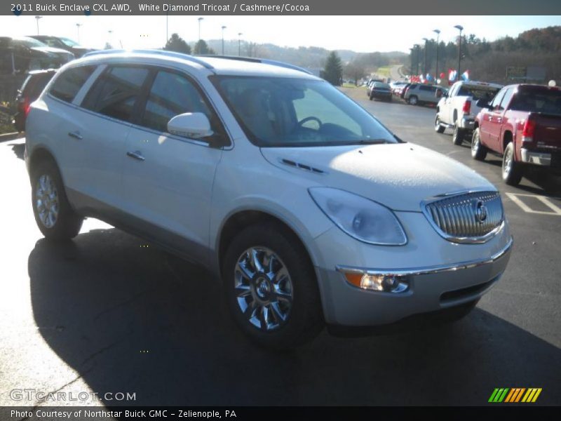 White Diamond Tricoat / Cashmere/Cocoa 2011 Buick Enclave CXL AWD