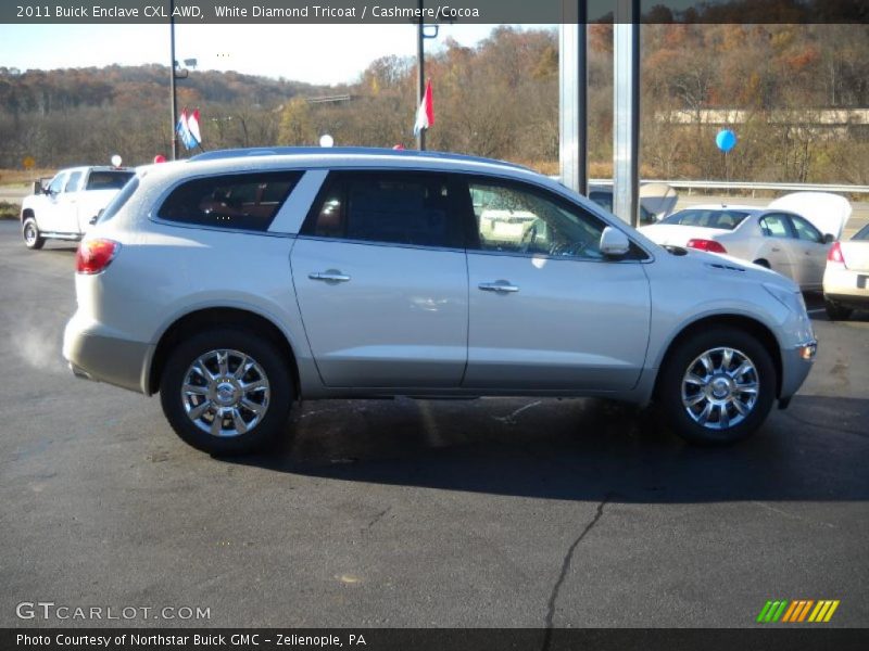 White Diamond Tricoat / Cashmere/Cocoa 2011 Buick Enclave CXL AWD