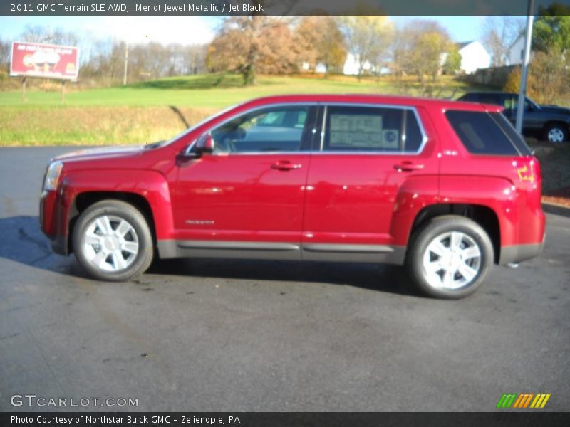 Merlot Jewel Metallic / Jet Black 2011 GMC Terrain SLE AWD