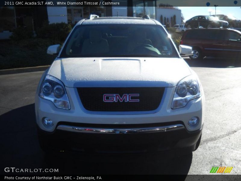 White Diamond Tintcoat / Cashmere 2011 GMC Acadia SLT AWD
