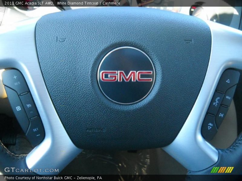 White Diamond Tintcoat / Cashmere 2011 GMC Acadia SLT AWD