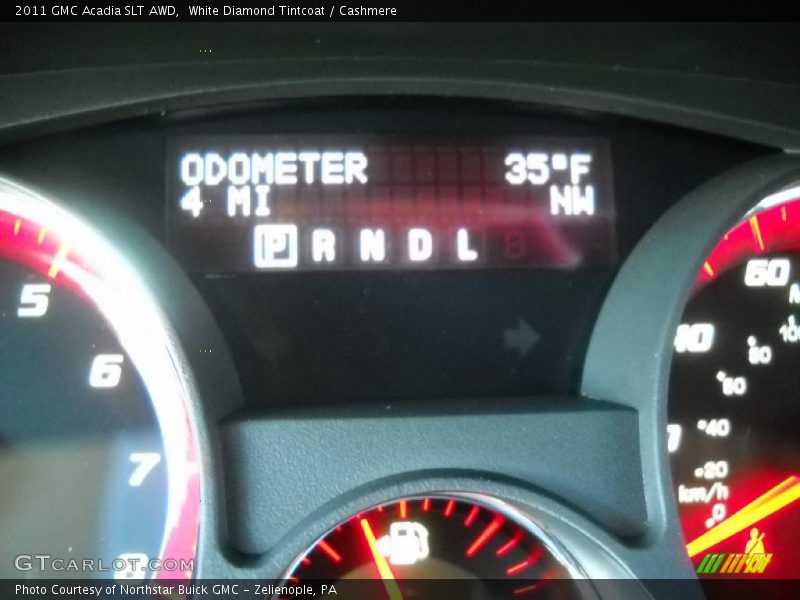 White Diamond Tintcoat / Cashmere 2011 GMC Acadia SLT AWD