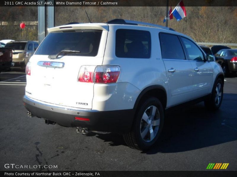 White Diamond Tintcoat / Cashmere 2011 GMC Acadia SLT AWD
