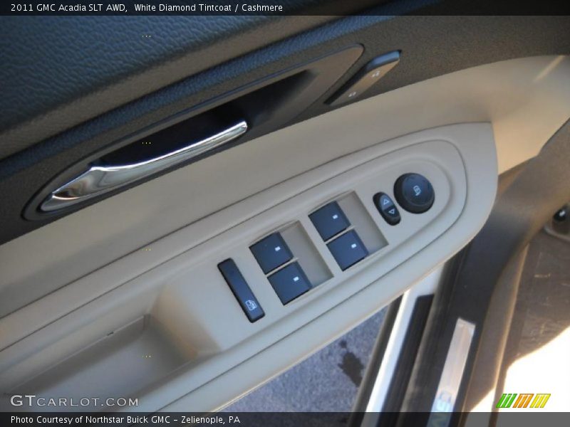 White Diamond Tintcoat / Cashmere 2011 GMC Acadia SLT AWD