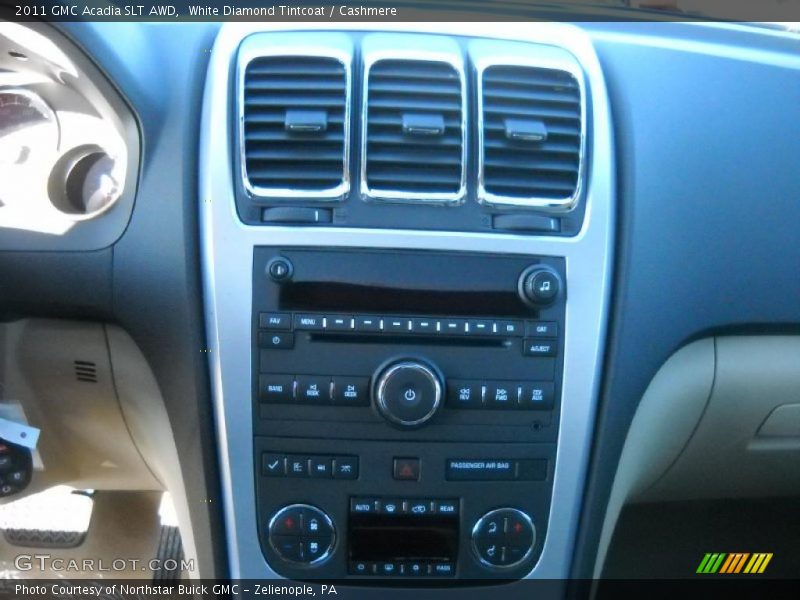 White Diamond Tintcoat / Cashmere 2011 GMC Acadia SLT AWD