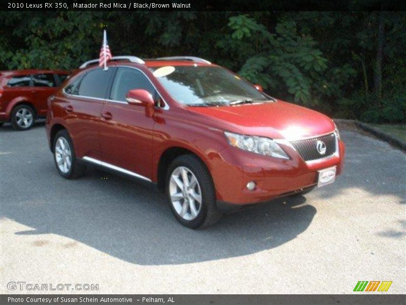 Matador Red Mica / Black/Brown Walnut 2010 Lexus RX 350