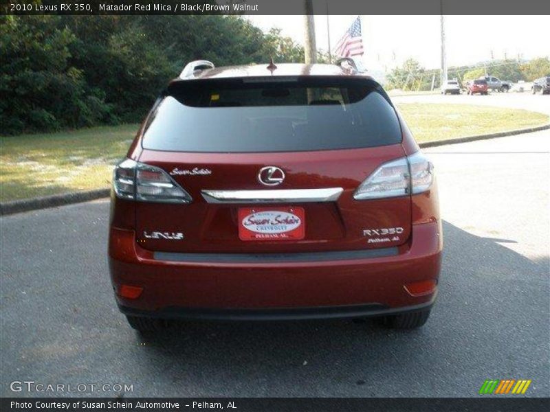 Matador Red Mica / Black/Brown Walnut 2010 Lexus RX 350