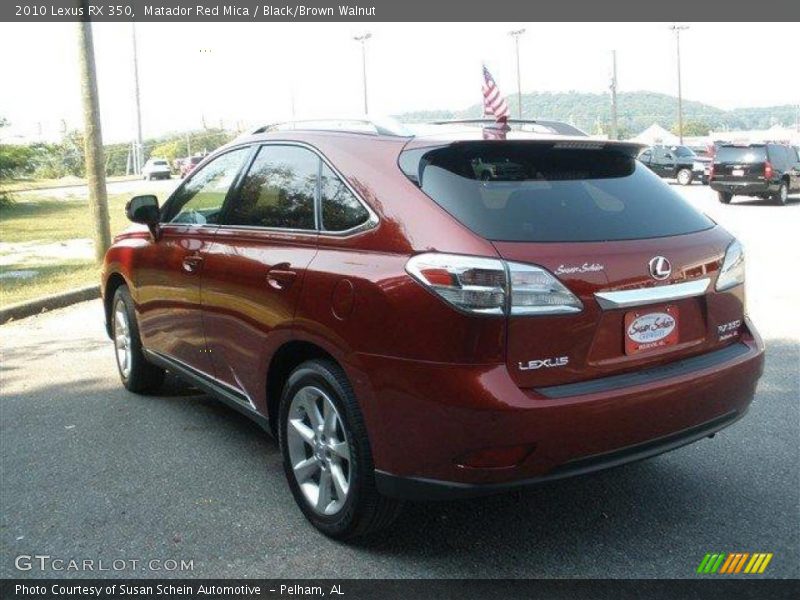 Matador Red Mica / Black/Brown Walnut 2010 Lexus RX 350