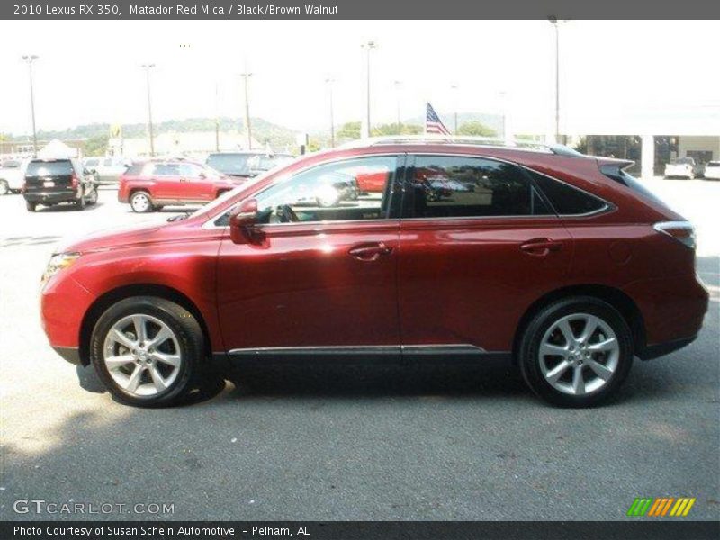 Matador Red Mica / Black/Brown Walnut 2010 Lexus RX 350