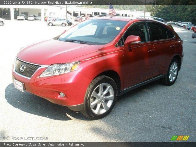 Matador Red Mica / Black/Brown Walnut 2010 Lexus RX 350