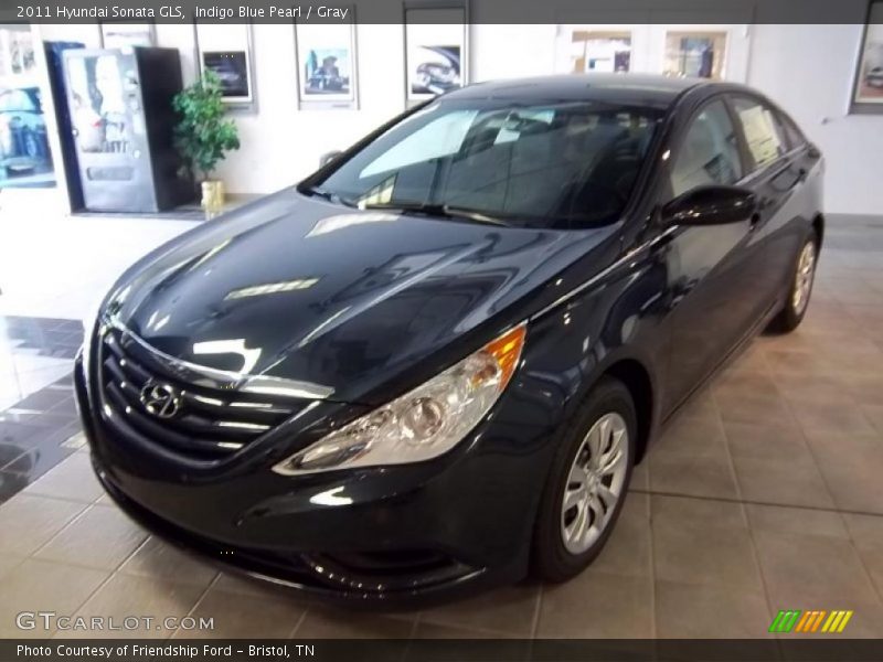 Indigo Blue Pearl / Gray 2011 Hyundai Sonata GLS
