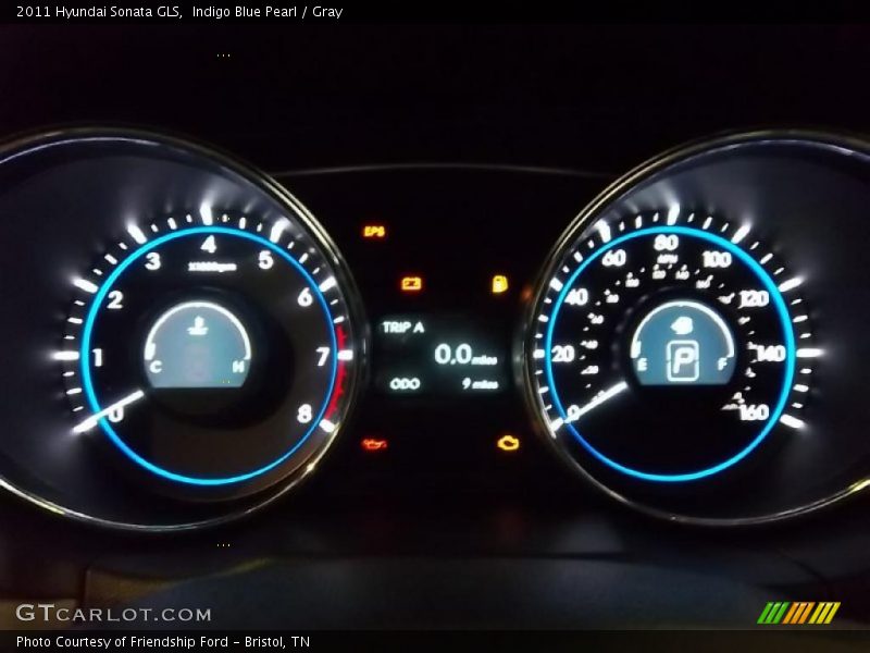 Indigo Blue Pearl / Gray 2011 Hyundai Sonata GLS