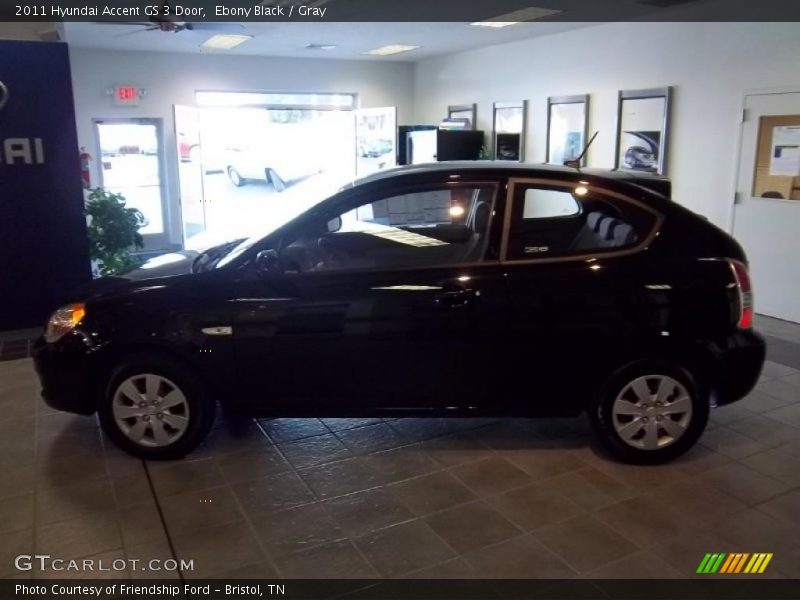 Ebony Black / Gray 2011 Hyundai Accent GS 3 Door