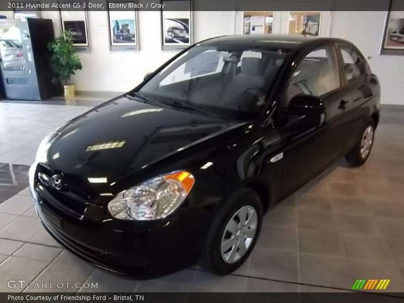 Ebony Black / Gray 2011 Hyundai Accent GS 3 Door