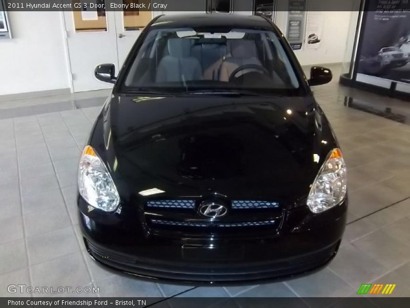 Ebony Black / Gray 2011 Hyundai Accent GS 3 Door