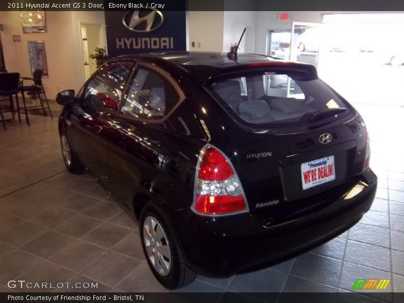 Ebony Black / Gray 2011 Hyundai Accent GS 3 Door