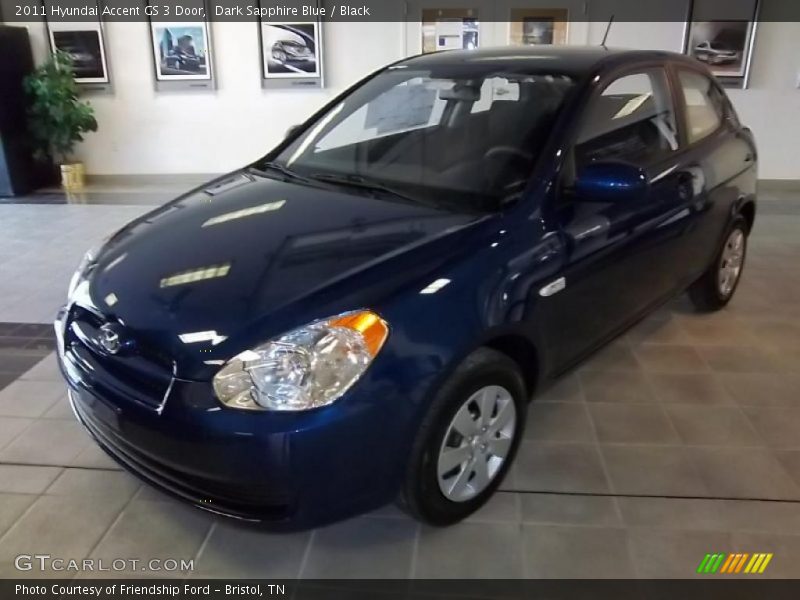 Dark Sapphire Blue / Black 2011 Hyundai Accent GS 3 Door