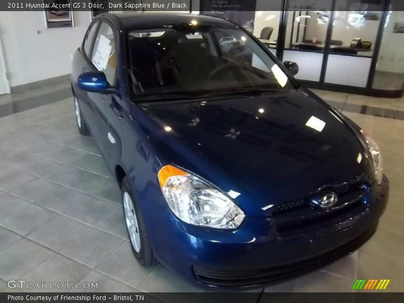 Dark Sapphire Blue / Black 2011 Hyundai Accent GS 3 Door