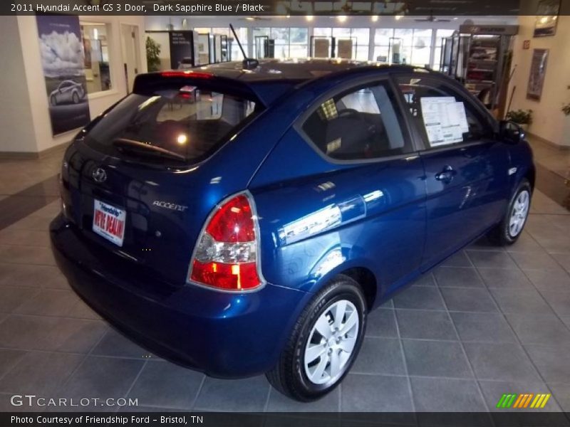 Dark Sapphire Blue / Black 2011 Hyundai Accent GS 3 Door