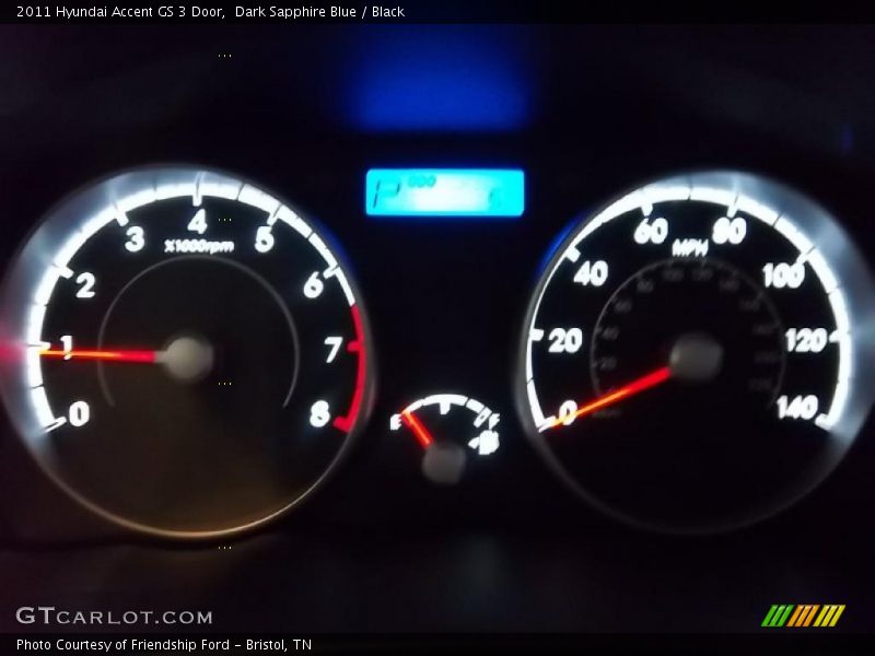 Dark Sapphire Blue / Black 2011 Hyundai Accent GS 3 Door