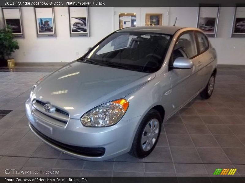 Platinum Silver / Black 2011 Hyundai Accent GS 3 Door