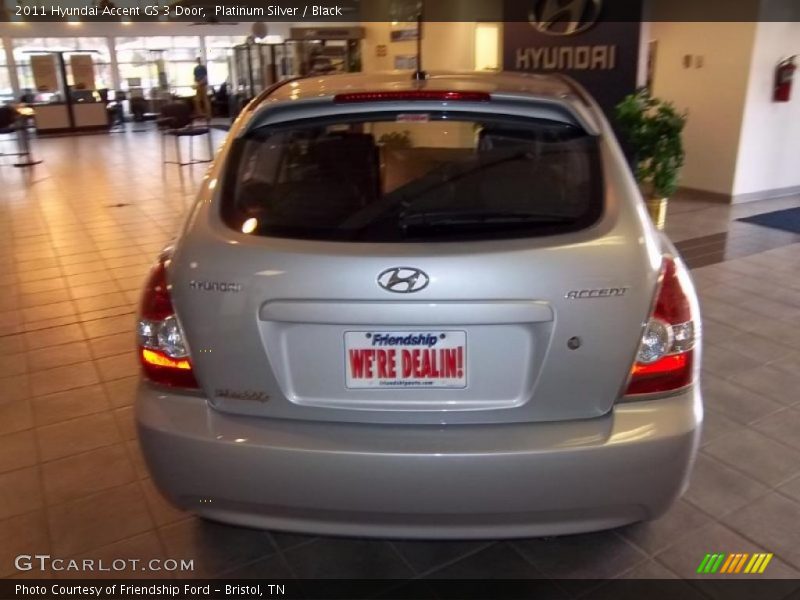 Platinum Silver / Black 2011 Hyundai Accent GS 3 Door