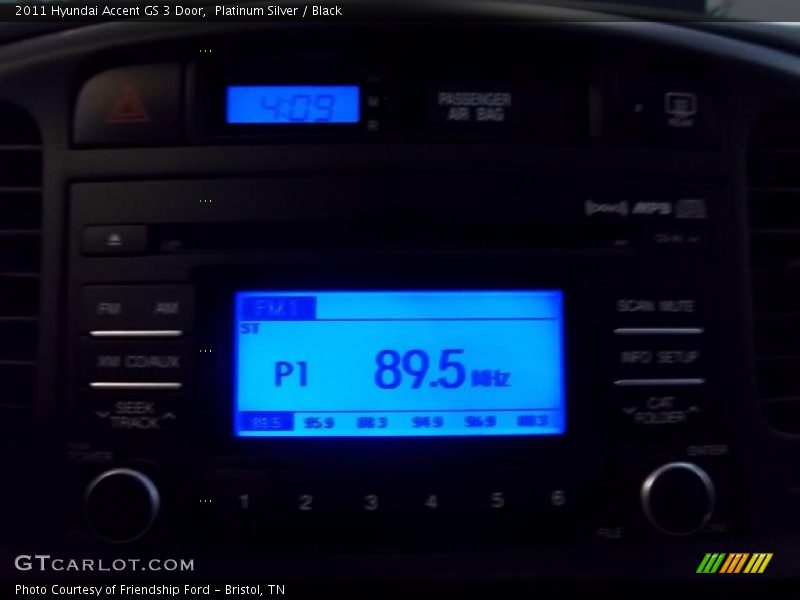 Platinum Silver / Black 2011 Hyundai Accent GS 3 Door