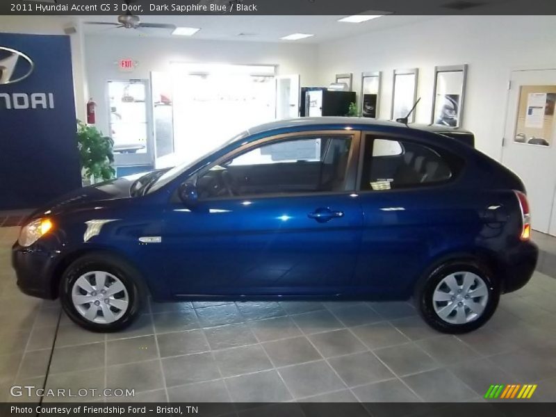 Dark Sapphire Blue / Black 2011 Hyundai Accent GS 3 Door