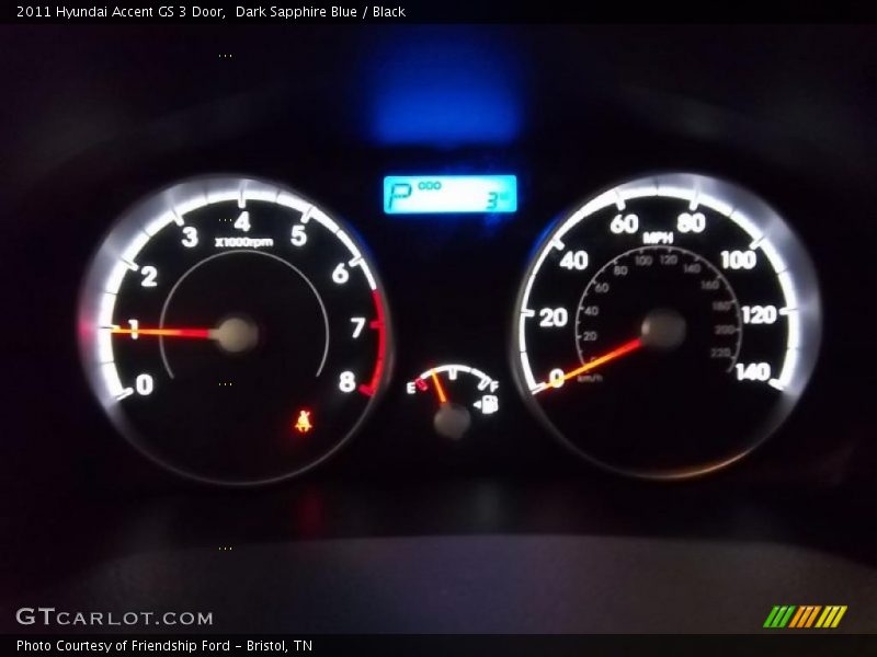 Dark Sapphire Blue / Black 2011 Hyundai Accent GS 3 Door