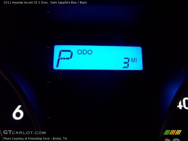 Dark Sapphire Blue / Black 2011 Hyundai Accent GS 3 Door