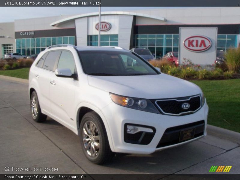 Snow White Pearl / Black 2011 Kia Sorento SX V6 AWD